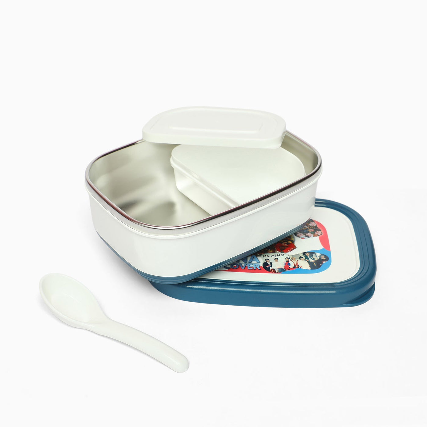 BTS stainless Steel 2 compartment lunch box