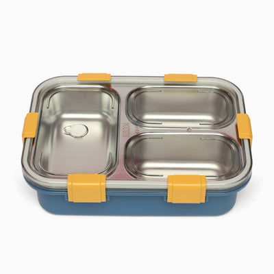 3 Compartment Stainless Steel Lunch Box - Kids Park