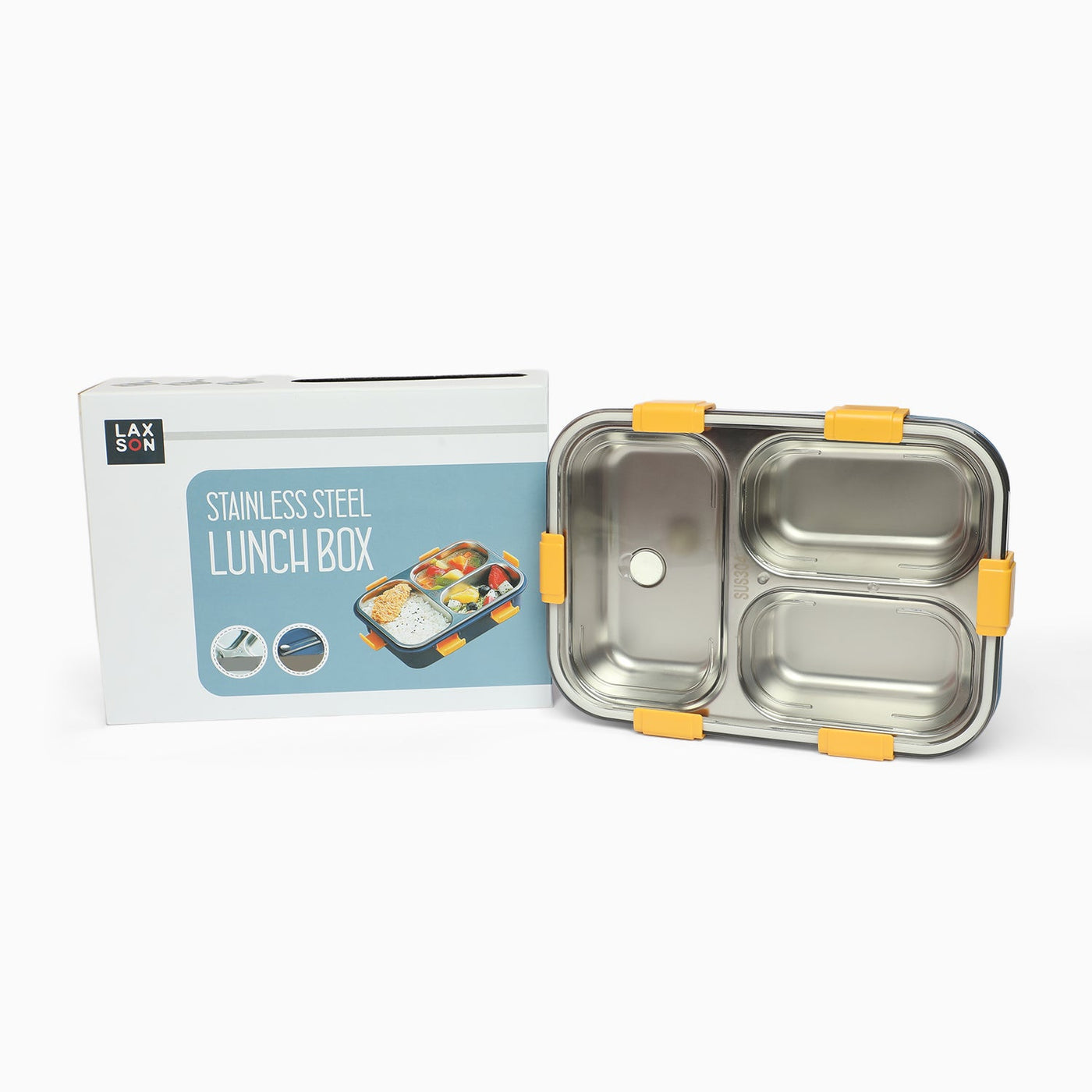 3 Compartment Stainless Steel Lunch Box - Kids Park