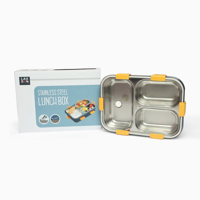 3 Compartment Stainless Steel Lunch Box - Kids Park