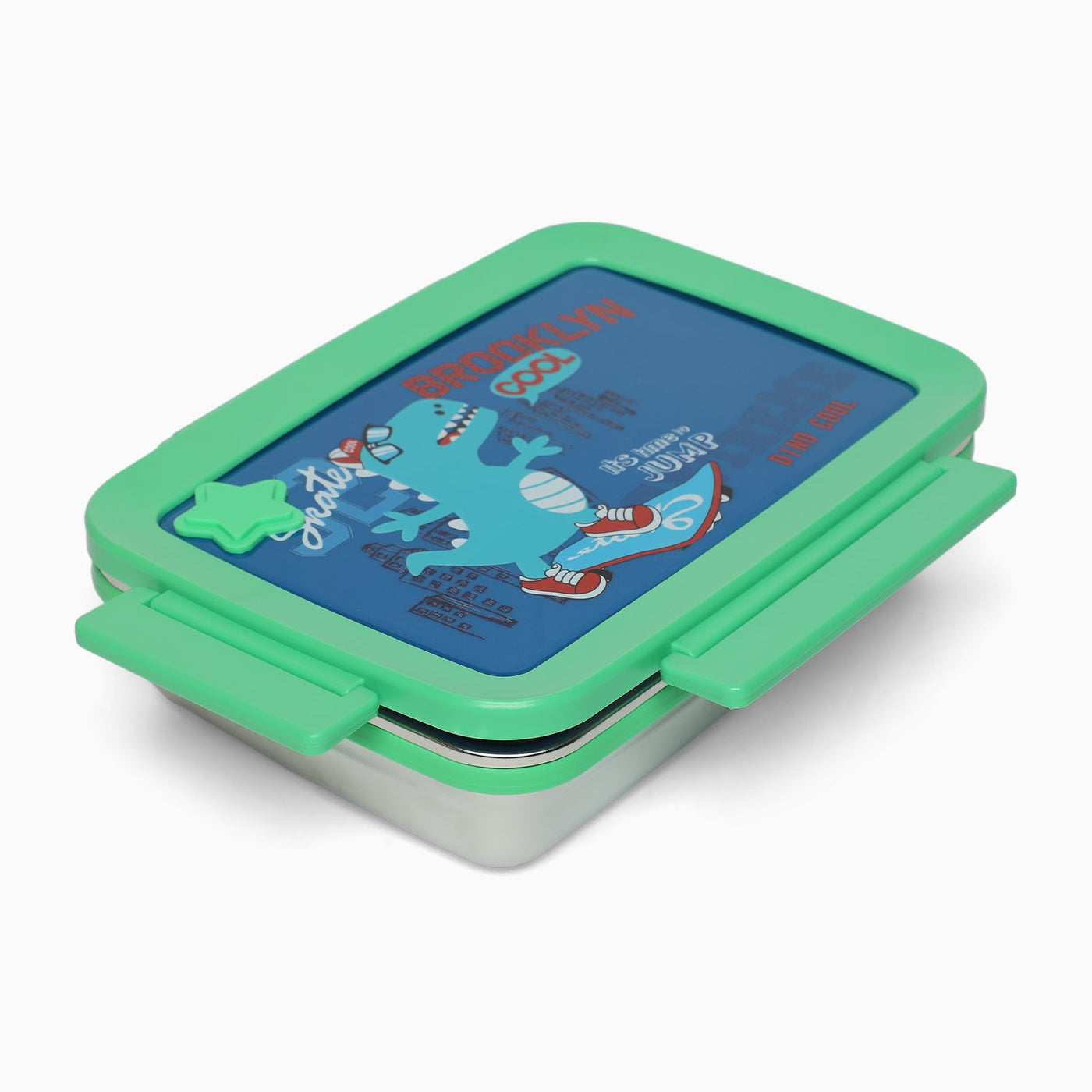 Dino Stainless steel 2 compartment lunch boxes : durable and stylish
