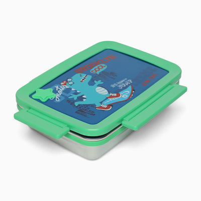 Dino Stainless steel 2 compartment lunch boxes : durable and stylish