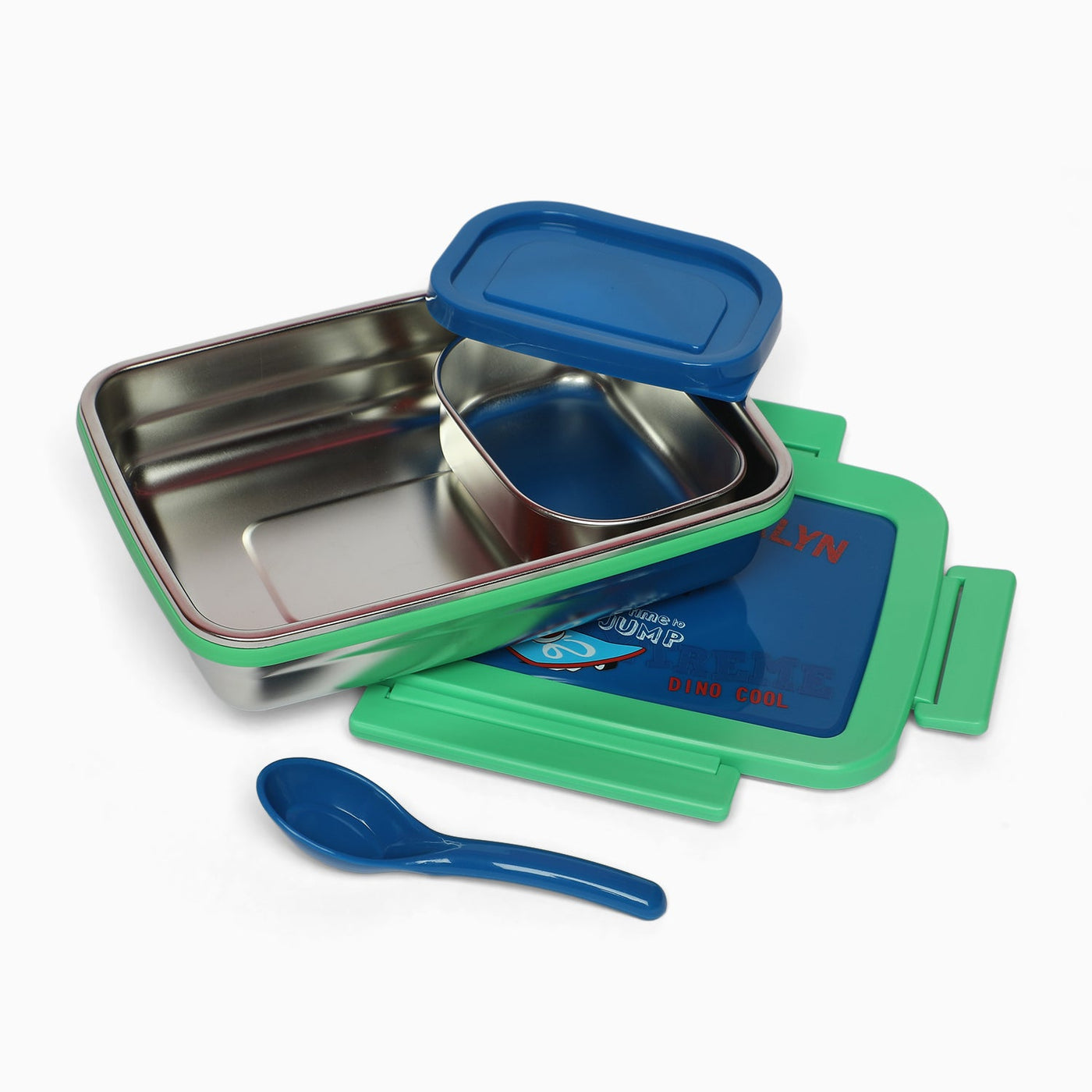 Dino Stainless steel 2 compartment lunch boxes : durable and stylish