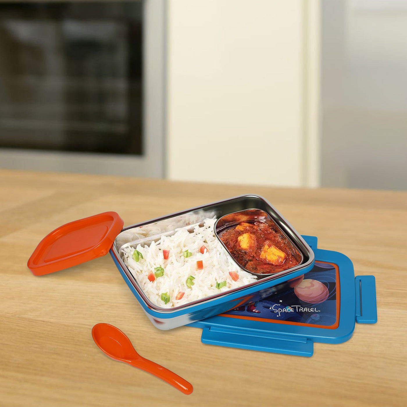 Space Stainless steel 2 compartment lunch boxes : durable and stylish