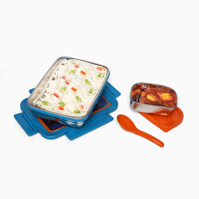 Space Stainless steel 2 compartment lunch boxes : durable and stylish