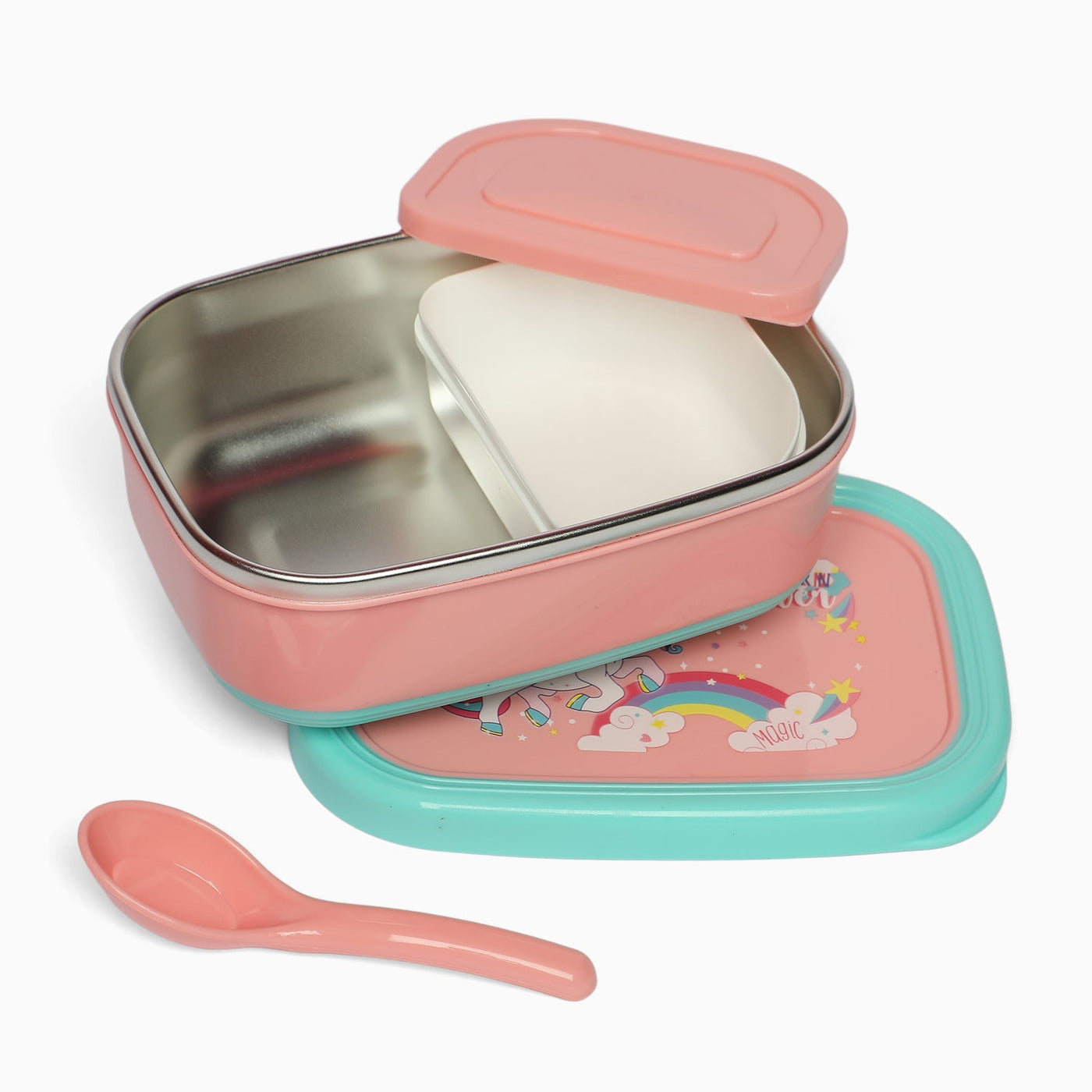 unicorn stainless Steel  2 compartment lunch box