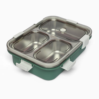 3-Compartment Stainless Steel Lunch Box - Kids Park