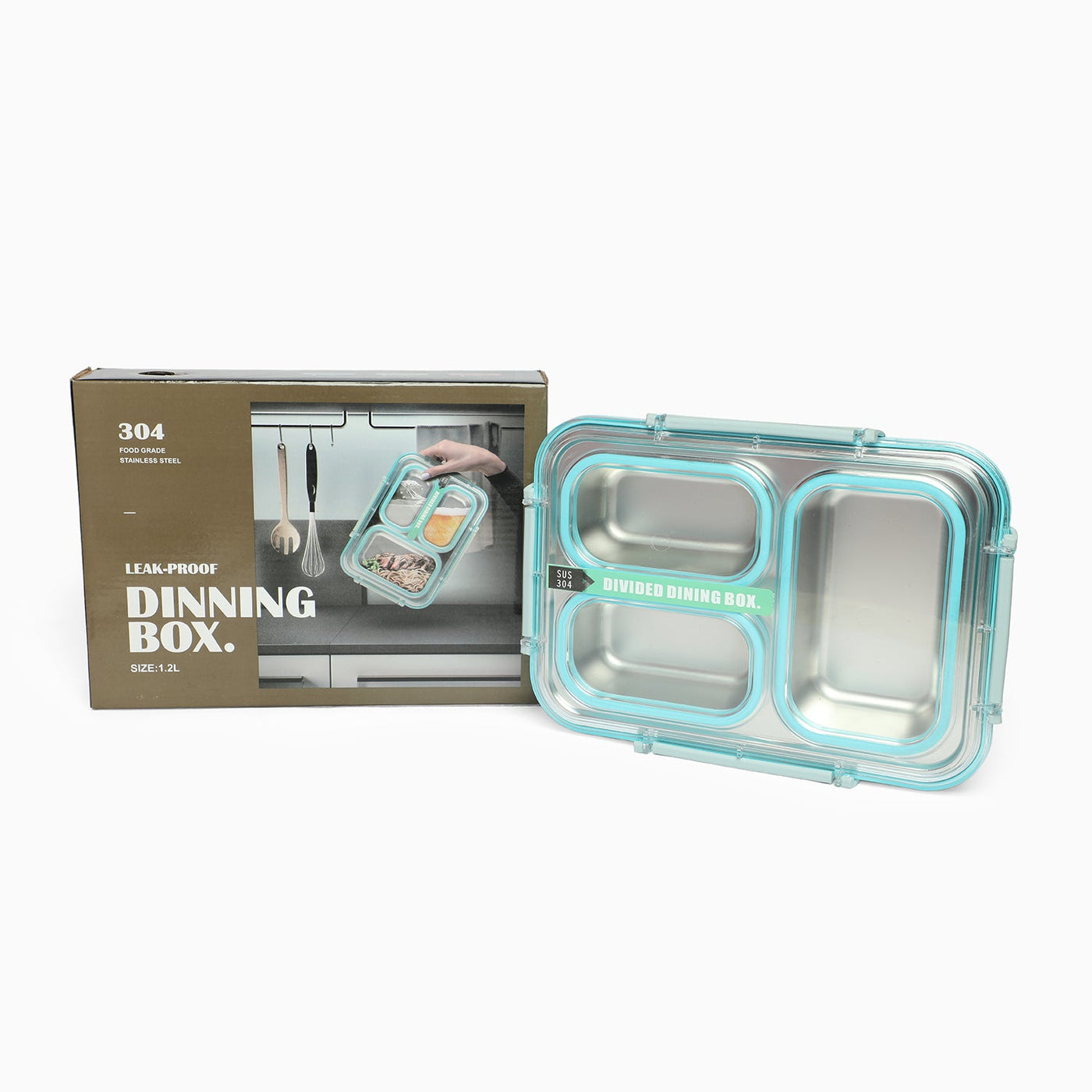 304 Stainless Steel 3-Compartment Lunch Box - Kids Park