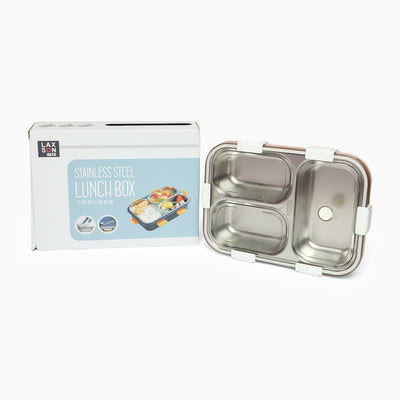 Triple Grid Insulated Steel Lunch Box - 750 ML (Peach)