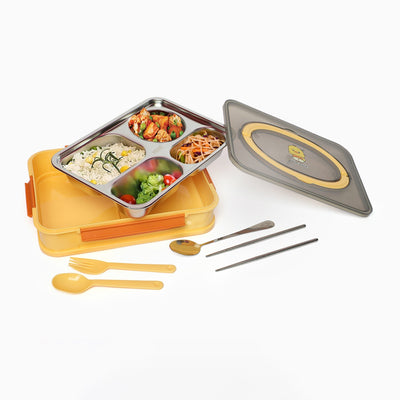 Ben duck stainless steel 4 compartment lunchbox- 1000 ml