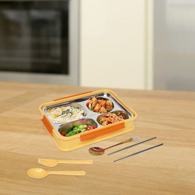 Ben duck stainless steel 4 compartment lunchbox- 1000 ml