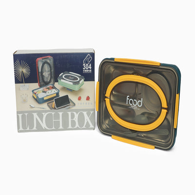 Food stainless steel 4 compartment lunchbox -1000 ml (blue)