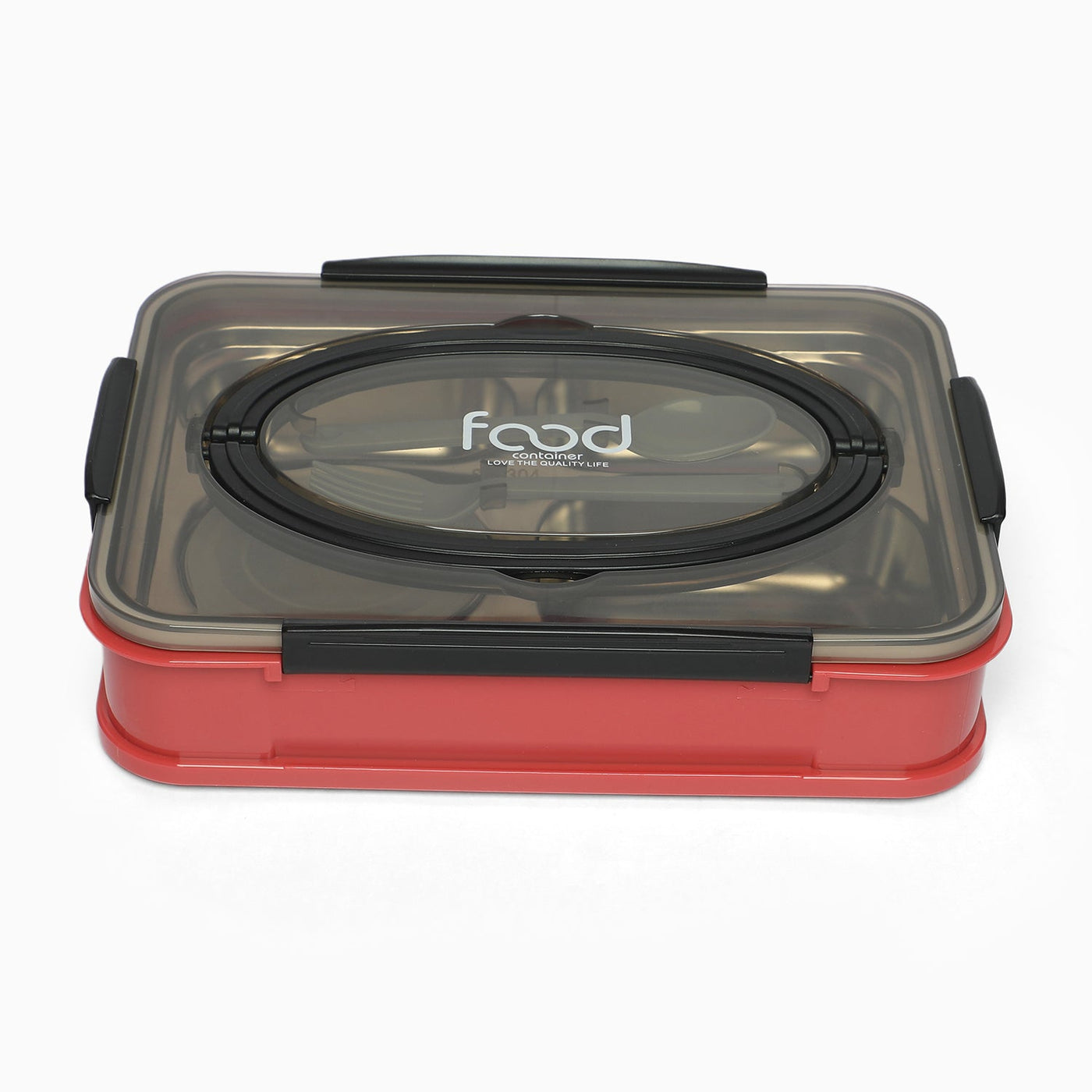 Food stainless steel 4 compartment lunchbox-1000 ml (red)