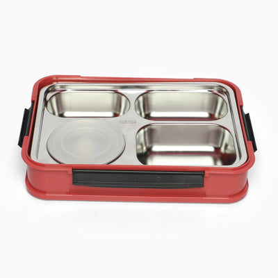 Food stainless steel 4 compartment lunchbox-1000 ml (red)