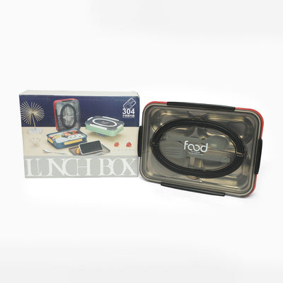 Food stainless steel 4 compartment lunchbox-1000 ml (red)