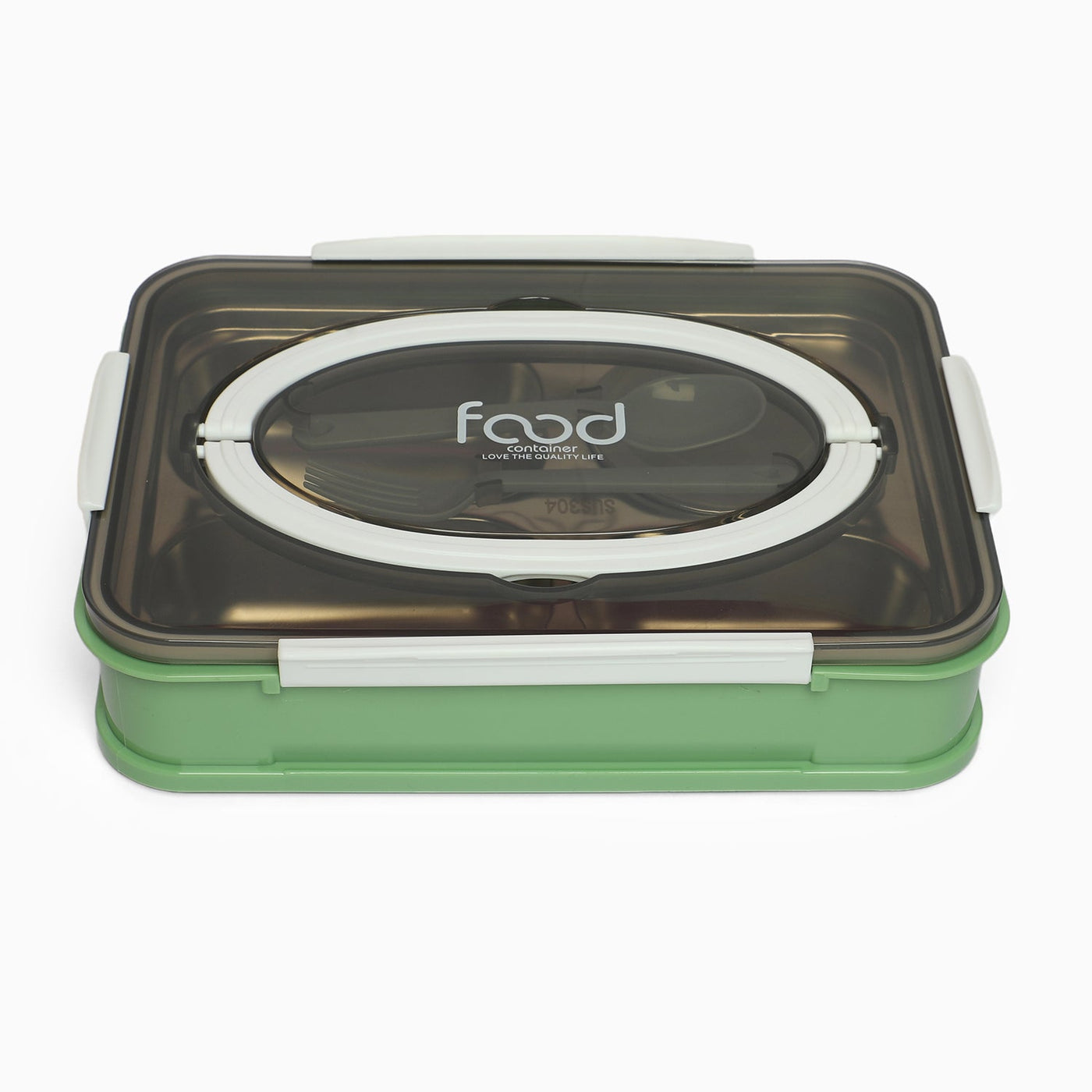 Food stainless steel 4 compartment lunchbox-1000 ml (green)
