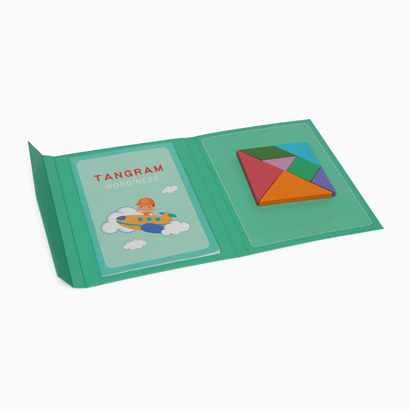 TANGRAM wooden magnetic puzzle book game for kids, Educational and early development