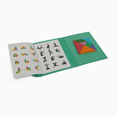 TANGRAM wooden magnetic puzzle book game for kids, Educational and early development
