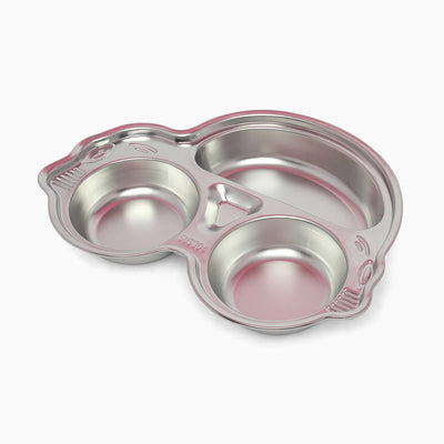 kids Car themed dinner plate 304 stainless steel food plate divided 3 sections for kids