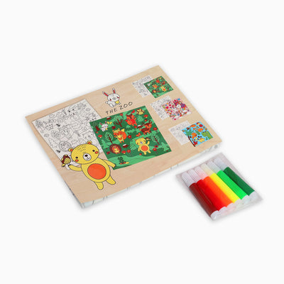 ZORSE Zoo reusable washable coloring mat for your kids 80 x 80cm