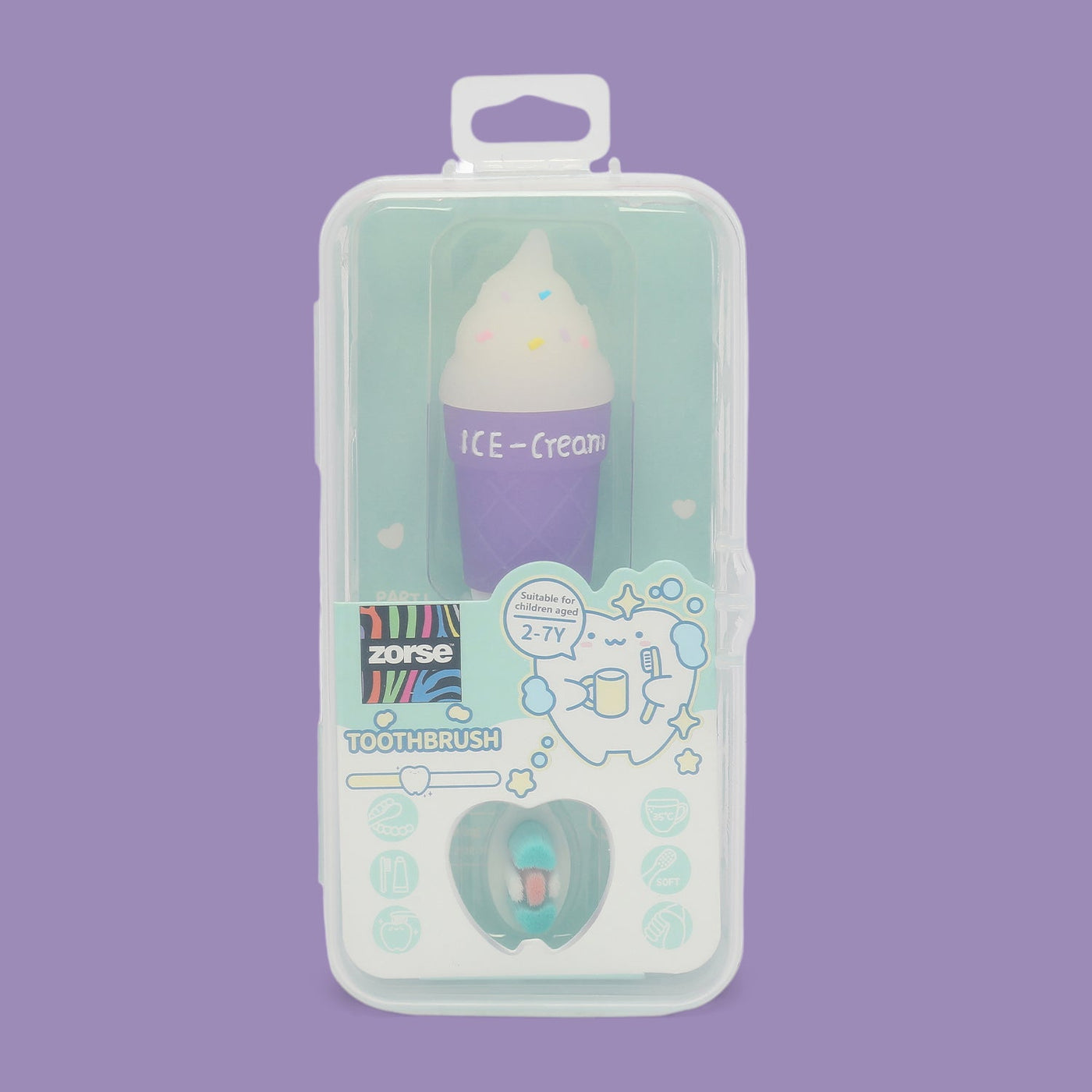 ZORSE baby toothbrush special curated for your child's teeth in style 2-7 year olds (random-ice cream)