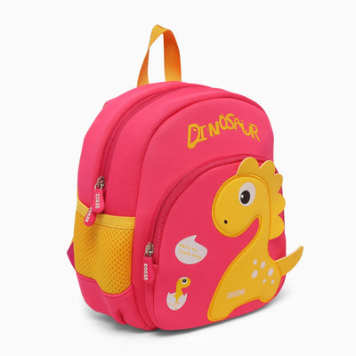 ZORSE 3D dinosaur backpack for kindergarten kids soft,comfortable and premium in quality (dark pink)