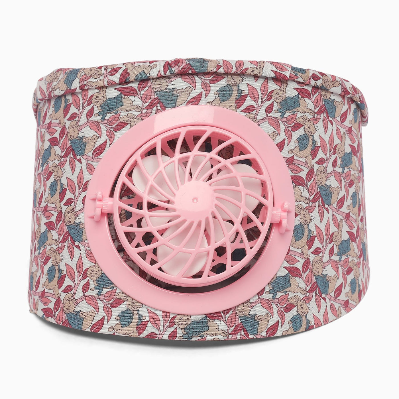 Kids/women USB charging face mask with fan breathable sun hat summer UV protection neck cover cap Visor ( red bunny)