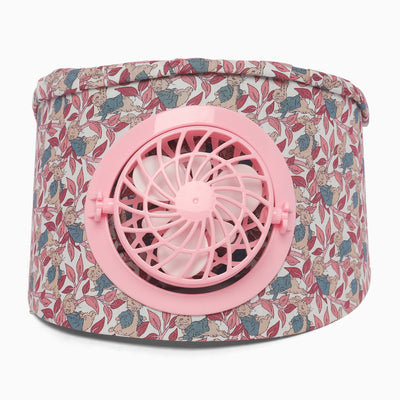 Kids/women USB charging face mask with fan breathable sun hat summer UV protection neck cover cap Visor ( red bunny)