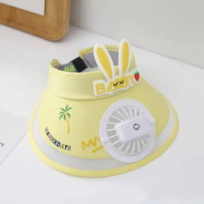 Stay Cool and Stylish with our Animal-Themed Summer Sun Visor Cap: Adjustable Strap and Built-in Fan