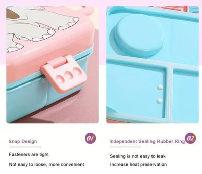 Eye chic, plastic,5 compartment, leak- proof, 800 ml lunchbox (BPA Free)