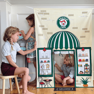Role Play Coffee Shop Doorway Portal Play & Espresso Machine Set