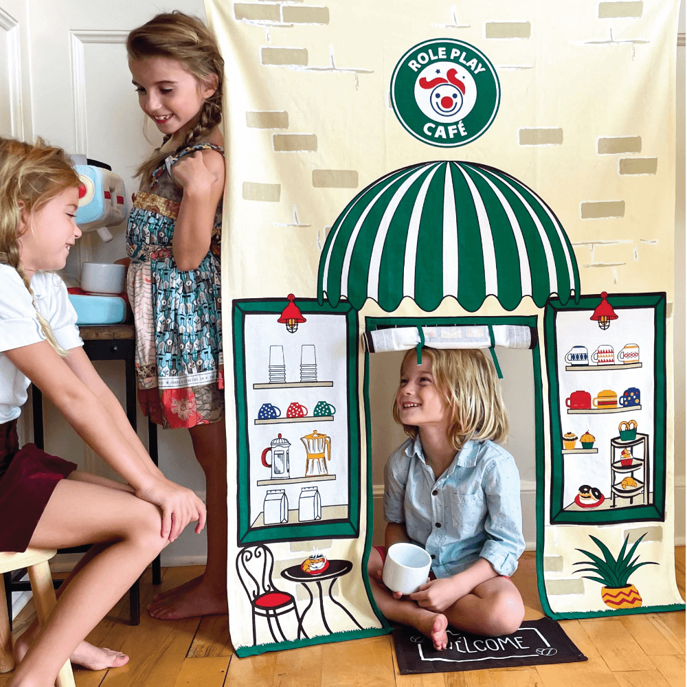 Role Play Coffee Shop Doorway Portal Play & Espresso Machine Set