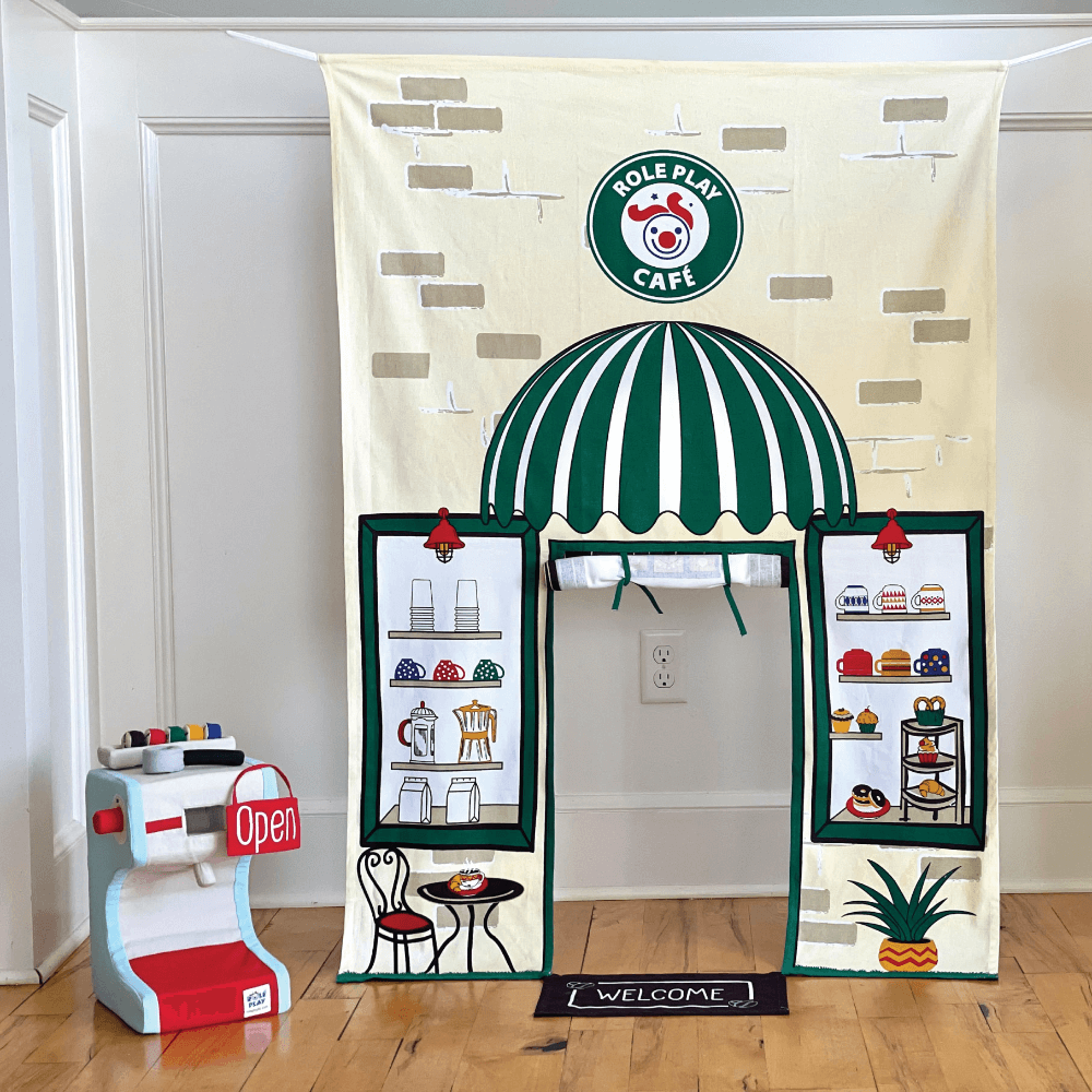 Role Play Coffee Shop Doorway Portal Play & Espresso Machine Set