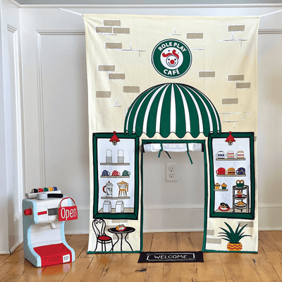 Role Play Coffee Shop Doorway Portal Play & Espresso Machine Set