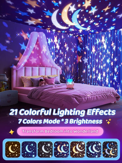 Rotating Night Light Projector with Music & Rabbit Carousel Design