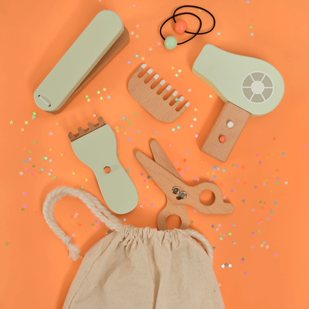 Playbox Comb & Shine - Wooden Kids Hair Salon Playset