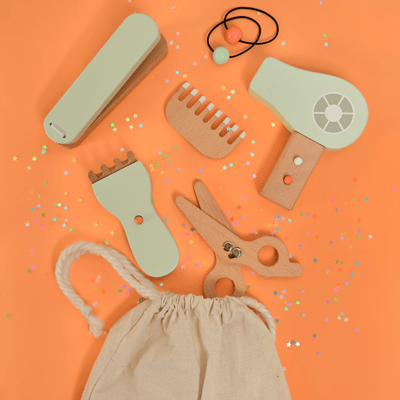 Playbox Comb & Shine - Wooden Kids Hair Salon Playset
