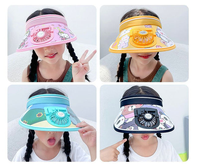 Stay Cool and Stylish with our Animal-Themed Summer Sun Visor Cap: Adjustable Strap and Built-in Fan