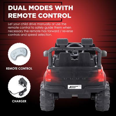 Baby Moo 4X4 Mercedes Benz Electric Ride-On Car for Kids | Rechargeable Battery | Bluetooth Remote Control | USB MP3 Player | Double Seat | Age 2-6 - Red