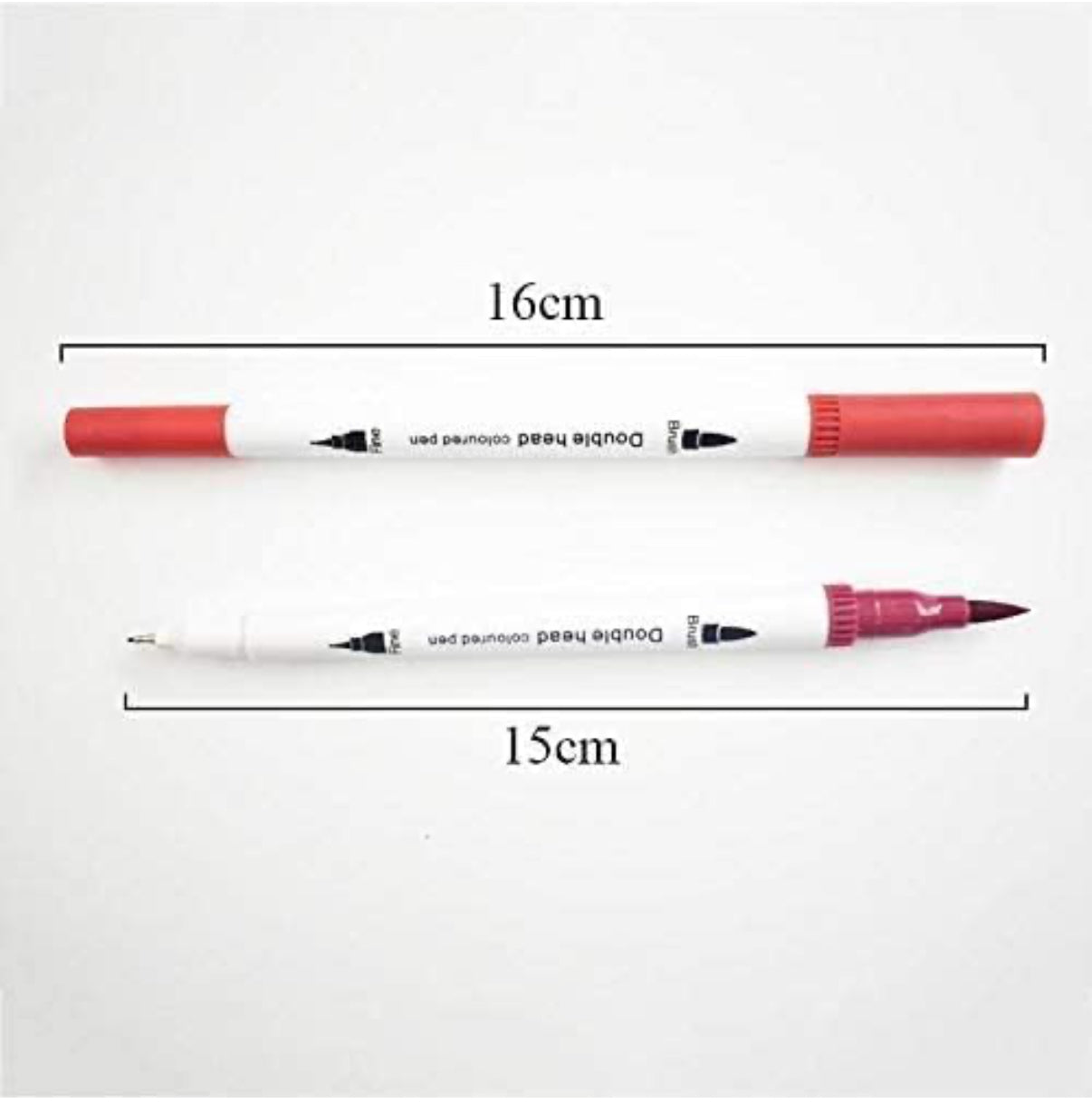 Coloring Pens Set with 12 Colors, Dual Tip Brush Pens and Fine Point of 0.4mm & 2 mm