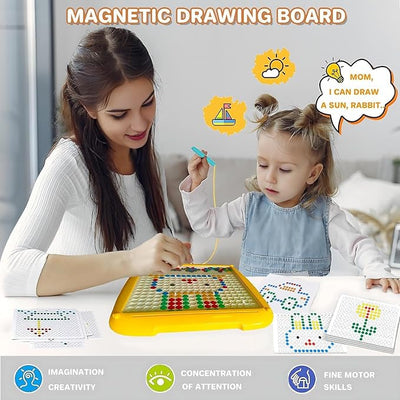 2-in-1 Magnetic Dot Drawing Board & Maze for Kids