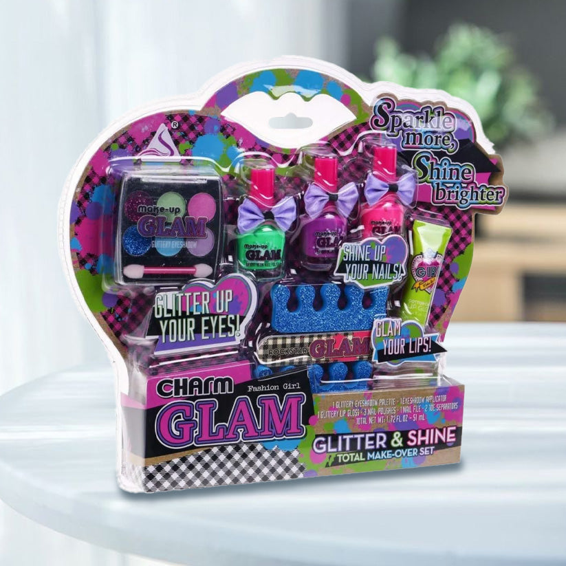 GLAM glitter & shine nail make over set for your tots