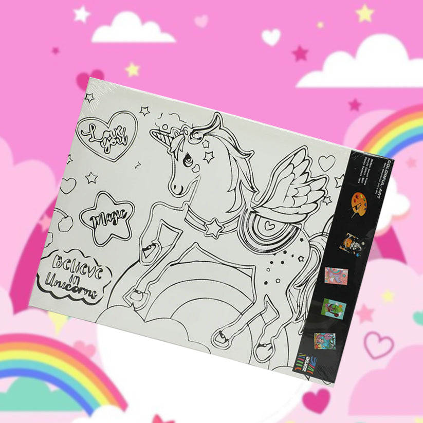 ZORSE unicorn six shades of Expression  wooden frame canvas painting set 30 x 40cm