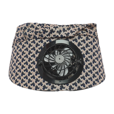 Kids/women USB charging face mask with fan breathable sun hat summer UV protection neck cover cap Visor ( black bow )