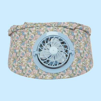 Kids/women USB charging face mask with fan breathable sun hat summer UV protection neck cover cap Visor ( plant )