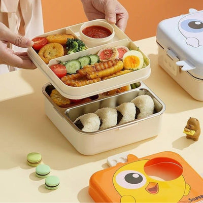 Eye chic, plastic,5 compartment, leak- proof, 800 ml lunchbox (BPA Free)