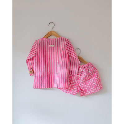 Love The World Today Sleepover Party - Kurta & Shorts Set - Pink