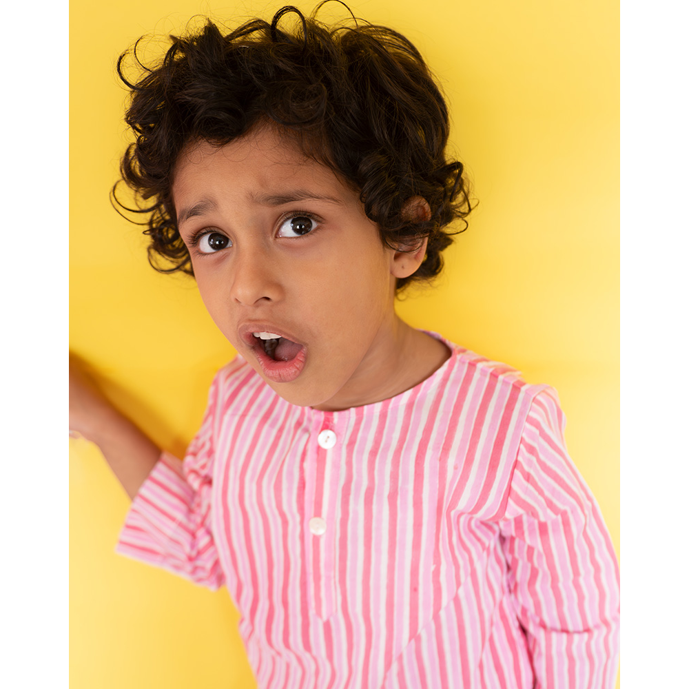 Love The World Today Sleepover Party - Kurta & Shorts Set - Pink
