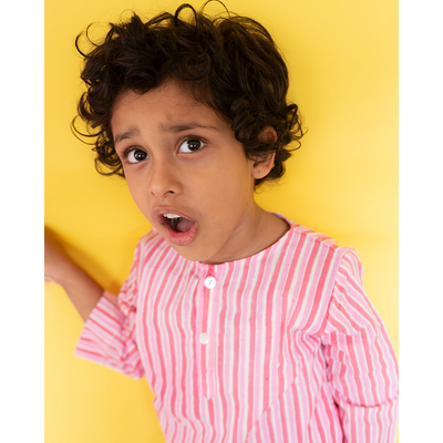 Love The World Today Sleepover Party - Kurta & Shorts Set - Pink