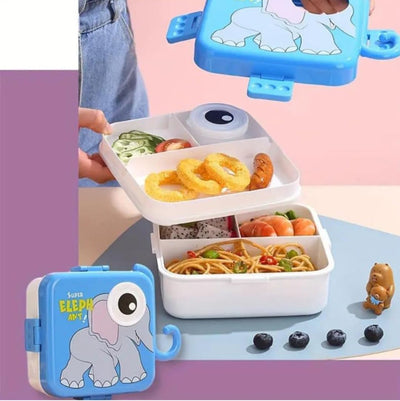 EYE elephant, plastic,5 compartment leak- proof, 800 ml lunchbox (BPA Free)